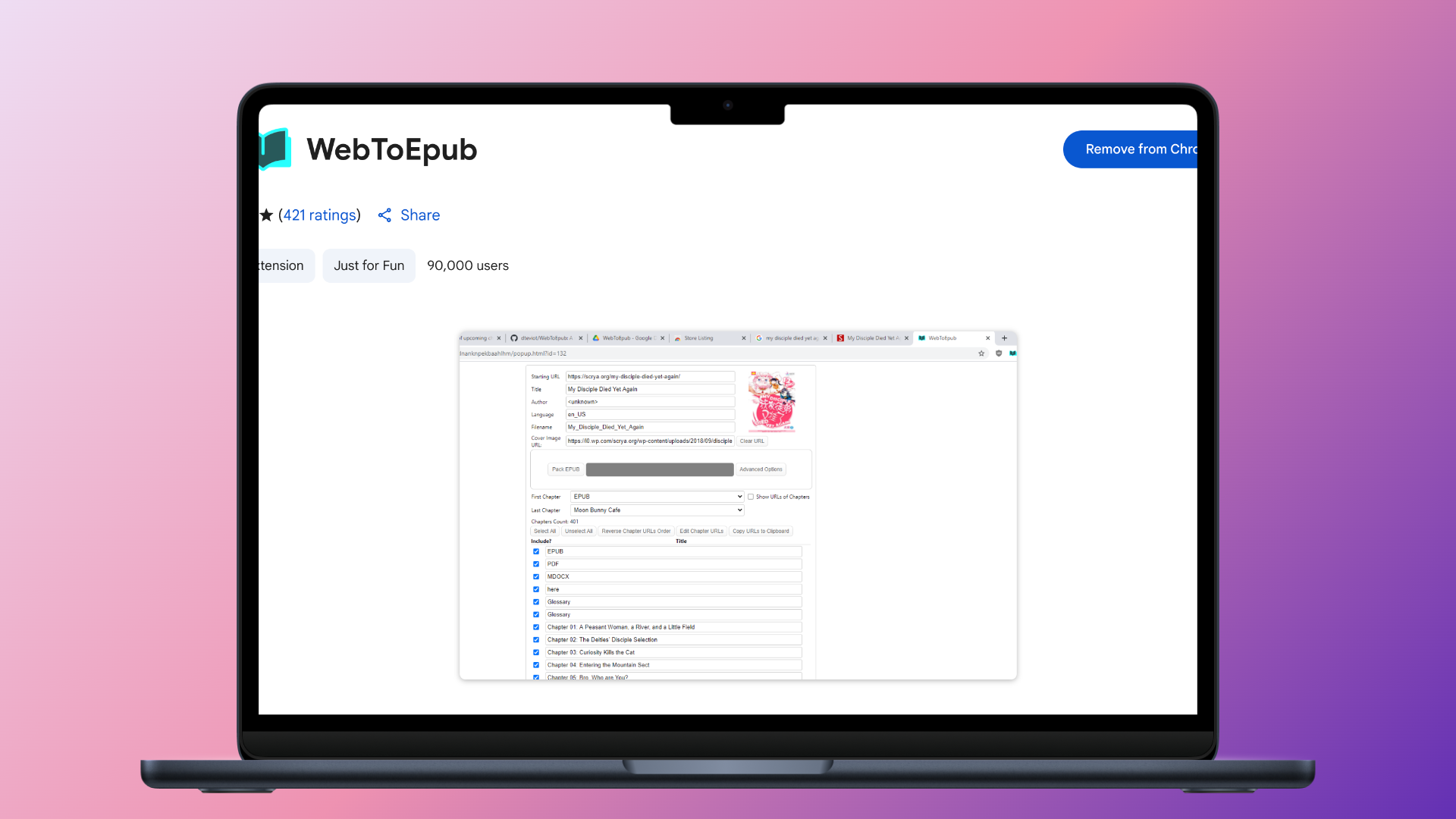 How to download novels with WebToEPUB